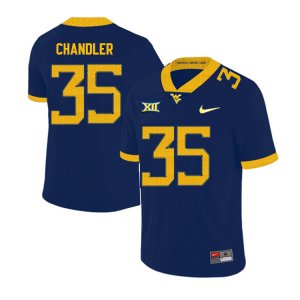 Men's West Virginia Mountaineers NCAA #35 Josh Chandler Navy Authentic Nike 2019 Stitched College Football Jersey VV15W54FY